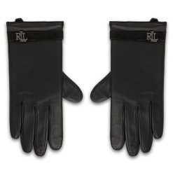 Rękawiczki LAUREN RALPH LAUREN. Czarne rękawiczki Lauren Ralph Lauren, bez wzorów. Za 589.99 zł.