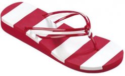 Klapki damskie Beco czerwono-białe na wysokim obcasie. Białe klapki 47 Brand, bez wzorów, z materiału, bez obcasa, bez zapięcia. Za 183.99 zł.
