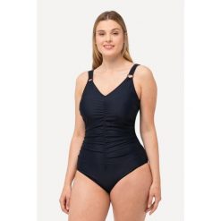 Damski Kostium kąpielowy kaktusy miękkie miseczki ozdobne kółka. Niebieskie stroje jednoczęściowe Ulla Popken, bez wzorów, z elastanu, sportowe. Za 244.99 zł.