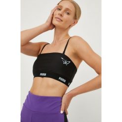 Puma top x Dua Lipa kolor czarny. Czarne topy Puma, l, z aplikacjami, bez kołnierzyka, bez ramiączek. W wyprzedaży za 164.99 zł.