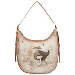 Beżowa Elegancka Damska Torebka Na Ramię Anekke Z Laleczką. Brązowe shopper bag Anekke, bez wzorów, ze skóry ekologicznej, eleganckie, na ramię, bez dodatków. Za 379.00 zł.