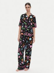 Kate Spade Piżama KSI92748 Czarny Regular Fit. Czarne piżamy Kate Spade, m, bez wzorów, z wiskozy, bez kołnierzyka, bez ramiączek. Za 319.99 zł.