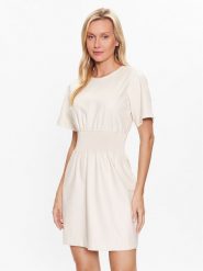 DKNY Sukienka codzienna P3ABTQ87 Écru Regular Fit. Sukienki DKNY, na co dzień, xl, bez wzorów, z syntetyku, bez kołnierzyka, bez ramiączek, proste. Za 459.99 zł.