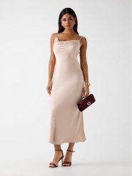 Guess Sukienka codzienna 180182 Beżowy Classic Fit. Brązowe sukienki Guess, na co dzień, s, z aplikacjami, bez kołnierzyka, bez ramiączek, proste. Za 659.99 zł.