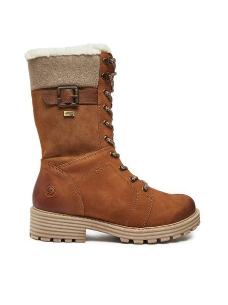 Remonte Trapery D0W72-22 Brązowy. Brązowe traperki Remonte, bez wzorów, z nubiku, bez obcasa, bez zapięcia. Za 423.00 zł.