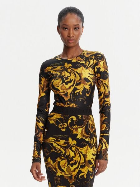 Versace Jeans Couture Body 79HAM221 JS501 Czarny Slim Fit. Czarne body i gorsety Versace Jeans Couture, bez wzorów, z jeansu, bez ramiączek. Za 699.99 zł.