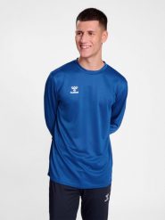 Bluza Hummel Essential. Niebieskie bluzy z kapturem Hummel, xl, bez wzorów, z dzianiny, bez kaptura, na fitness i siłownię. Za 190.00 zł.