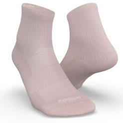 Skarpetki do biegania Kiprun Run 500 średnie 2 pary. Fioletowe skarpetki KIPRUN, bez wzorów, z elastanu. W wyprzedaży za 14.99 zł.