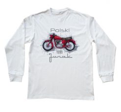Junak — bluzka z długim rękawem (Rozmiar: 5 - 6 lat; Kolor koszulki: biały; Rodzaj nadruku: Junak). Białe bluzki nikiniki, s, bez wzorów, z bawełny, bez kołnierzyka, bez ramiączek. Za 69.00 zł.