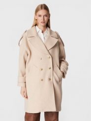 Ba&sh Płaszcz wełniany Monteau Tonio 1H22TONI Beżowy Oversize. Brązowe płaszcze Ba&sh, na zimę, xs, bez wzorów, z wełny, bez kaptura. Za 2,279.00 zł.