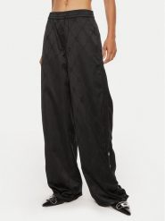 Hugo Spodnie materiałowe Hacelia-1 50518017 Czarny Relaxed Fit. Czarne spodnie materiałowe Hugo, bez wzorów, z materiału. Za 429.99 zł.
