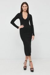 Victoria Beckham sukienka kolor czarny midi dopasowana. Czarne sukienki VICTORIA BECKHAM, s, bez wzorów, z dzianiny, bez kołnierzyka, bez ramiączek, maxi, dopasowane. Za 3,709.90 zł.