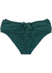 Figi panty z poliamidu z recyklingu. Zielone figi bonprix, bez wzorów, z bawełny. Za 34.99 zł.