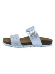 Billowy Klapki w kolorze srebrnym rozmiar: 40. Szare klapki Billowy, bez wzorów, klasyczne, z otwartym noskiem, bez obcasa, bez zapięcia. Za 110.81 zł.