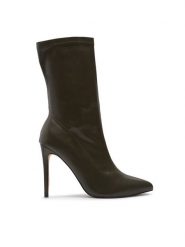 DeeZee Botki ZALMM220168 Zielony. Zielone botki DeeZee, bez wzorów, ze skóry, bez obcasa, na szpilce, bez zapięcia. Za 149.99 zł.