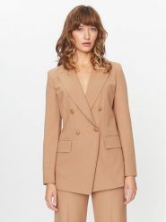 Marella Marynarka Bis 2330461338200 Brązowy Regular Fit. Brązowe marynarki i żakiety Marella, bez wzorów, z syntetyku, bez ramiączek. Za 819.99 zł.