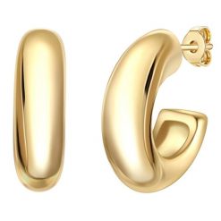 Yokoamii Kolczyki kola z metalowego stopu w zlocie zóltym 1 ct Damski. Żółte kolczyki Yokoamii, metalowe. Za 139.99 zł.