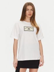 Elisabetta Franchi T-Shirt MA-035-51E2-V170 Biały Regular Fit. Białe t-shirty Elisabetta Franchi, bez wzorów, z bawełny, bez kołnierzyka, bez ramiączek. Za 689.99 zł.