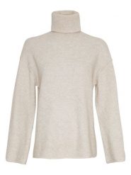 MOSS COPENHAGEN Sweter w kolorze beżowym rozmiar: M/L. Brązowe swetry Moss Copenhagen, l, bez wzorów, bez ramiączek. Za 264.15 zł.