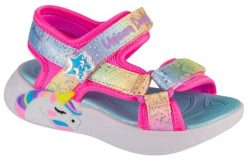 Sandały SKECHERS 302682N Rose. Czerwone sandały Skechers, bez wzorów, z tkaniny, bez obcasa, bez zapięcia. Za 179.90 zł.