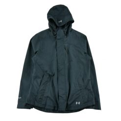 Second life - Under Armour parka damska Storm 2 - Jak nowy. Czarne płaszcze Under Armour, l, bez wzorów, z materiału, sportowe, bez kaptura. Za 255.56 zł.
