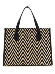 Guess Torebka w kolorze beżowo-czarnym - 31 x 22 x 12 cm rozmiar: onesize. Brązowe torebki klasyczne Guess, z aplikacjami, z materiału, przez ramię, bez dodatków. Za 463.45 zł.