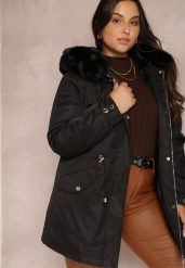 Czarna Kurtka Parka Nylonowa Mivo. Czarne kurtki Renee, na jesień, xl, bez wzorów, z materiału, bez kaptura. W wyprzedaży za 244.99 zł.