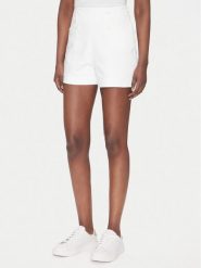 Morgan Szorty materiałowe 251-SHEON Biały Straight Fit. Białe szorty Morgan, bez wzorów, z bawełny. Za 189.99 zł.