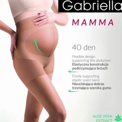 Rajstopy Gabriella Mamma 40 den nero. Czarne rajstopy Gabriella, bez wzorów, z bawełny. Za 33.90 zł.