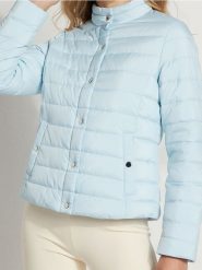 Pikowana kurtka ze stójką - błękitny. Niebieskie kurtki Sinsay, l, bez wzorów, bez kaptura. Za 59.99 zł.