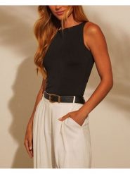 Milan Kiss Top w kolorze czarnym rozmiar: M. Czarne topy Milan Kiss, m, bez wzorów, bez kołnierzyka, bez ramiączek. Za 104.99 zł.