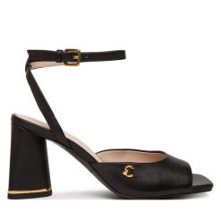 Sandały Coccinelle. Czarne sandały Coccinelle, bez wzorów, bez obcasa, na słupku, bez zapięcia. Za 899.99 zł.