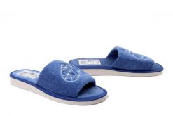 METEOR 044 Zuza niebieski, kapcie damskie. Niebieskie kapcie Meteor, bez wzorów. Za 44.99 zł.
