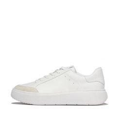 Damskie zamszowe trampki FitFlop Rtg. Białe trampki sportowe FIT FLOP, bez wzorów, ze skóry, bez zapięcia. Za 523.00 zł.