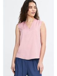 Nife Bluzka w kolorze jasnoróżowym rozmiar: 38. Różowe bluzki Nife, bez wzorów, z wiskozy, bez kołnierzyka, bez ramiączek. Za 112.83 zł.