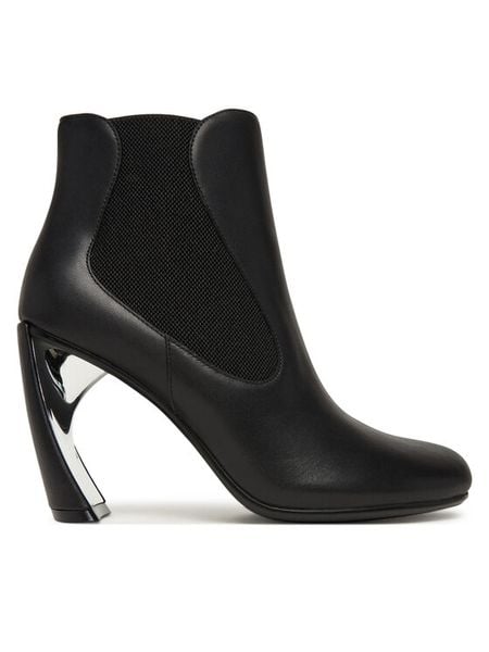 United Nude Botki Zuma Flow Hi 109540116 Czarny. Czarne botki United Nude, bez wzorów, ze skóry, bez obcasa, na słupku, bez zapięcia. Za 1,199.00 zł.