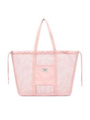 Guess Jeans Torebka WBEO-GUESS-M-003-09 Różowy. Czerwone shopper bag Guess Jeans, z aplikacjami, z jeansu, bez dodatków. Za 159.99 zł.