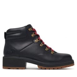 Trapery Timberland. Czarne traperki Timberland, bez wzorów, bez obcasa, bez zapięcia. Za 739.99 zł.