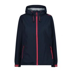 Kurtka przeciwdeszczowa damska z kapturem CMP. Czarne kurtki przeciwdeszczowe CMP, na wiosnę, bez wzorów, z kapturem, trekkingowe. Za 348.00 zł.