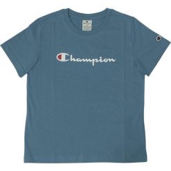 Koszulka treningowa damska Champion SS Tee. Niebieskie t-shirty sportowe Champion, xs, bez wzorów, bez ramiączek. Za 69.09 zł.