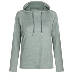 Trespass Hattie - Aktywna damska bluza z kapturem Teal Mist. Niebieskie bluzy Trespass, bez wzorów, sportowe, bez ramiączek, z kapturem. Za 284.99 zł.