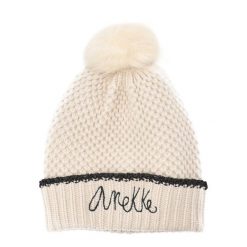 Biała Modna Damska Czapka Anekke. Białe czapki zimowe Anekke, bez wzorów, z materiału, eleganckie. Za 129.00 zł.