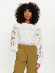 Silvian Heach Bluzka GPP24224BL Biały Regular Fit. Białe bluzki Silvian Heach, bez wzorów, z syntetyku, bez kołnierzyka, bez ramiączek. Za 539.99 zł.