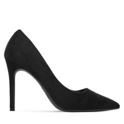 Szpilki DeeZee. Czarne szpilki DeeZee, bez wzorów, bez obcasa, na szpilce, bez zapięcia. Za 129.99 zł.