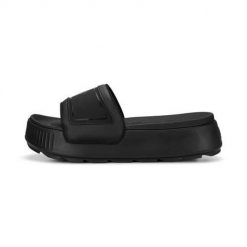 Klapki damskie Puma Karmen Slide. Klapki Puma, bez wzorów, z materiału, sportowe, bez obcasa, bez zapięcia. Za 219.00 zł.