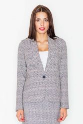 Elegancki Wzorzysty Żakiet na Jeden Guzik Wzór 30. Czarne marynarki i żakiety Figl, l, bez wzorów, z materiału, eleganckie, bez ramiączek. Za 279.00 zł.