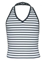 Blue Effect Top w kolorze biało-granatowym rozmiar: 164. Białe topy Blue Effect, bez wzorów, bez kołnierzyka, bez ramiączek. Za 43.99 zł.