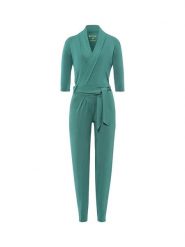 Les Lunes Kombinezon "Paul" w kolorze zielonym rozmiar: L. Zielone kombinezony Les Lunes, l, bez wzorów, z tkaniny, bez kołnierzyka, bez ramiączek. Za 260.99 zł.