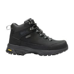 Damskie skórzane buty trekkingowe Burrell. Brązowe buty trekkingowe Regatta, z materiału, bez zapięcia. Za 899.99 zł.