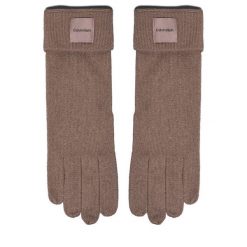 Rękawiczki Damskie Calvin Klein. Szare rękawiczki Calvin Klein, bez wzorów, z dzianiny. Za 259.99 zł.